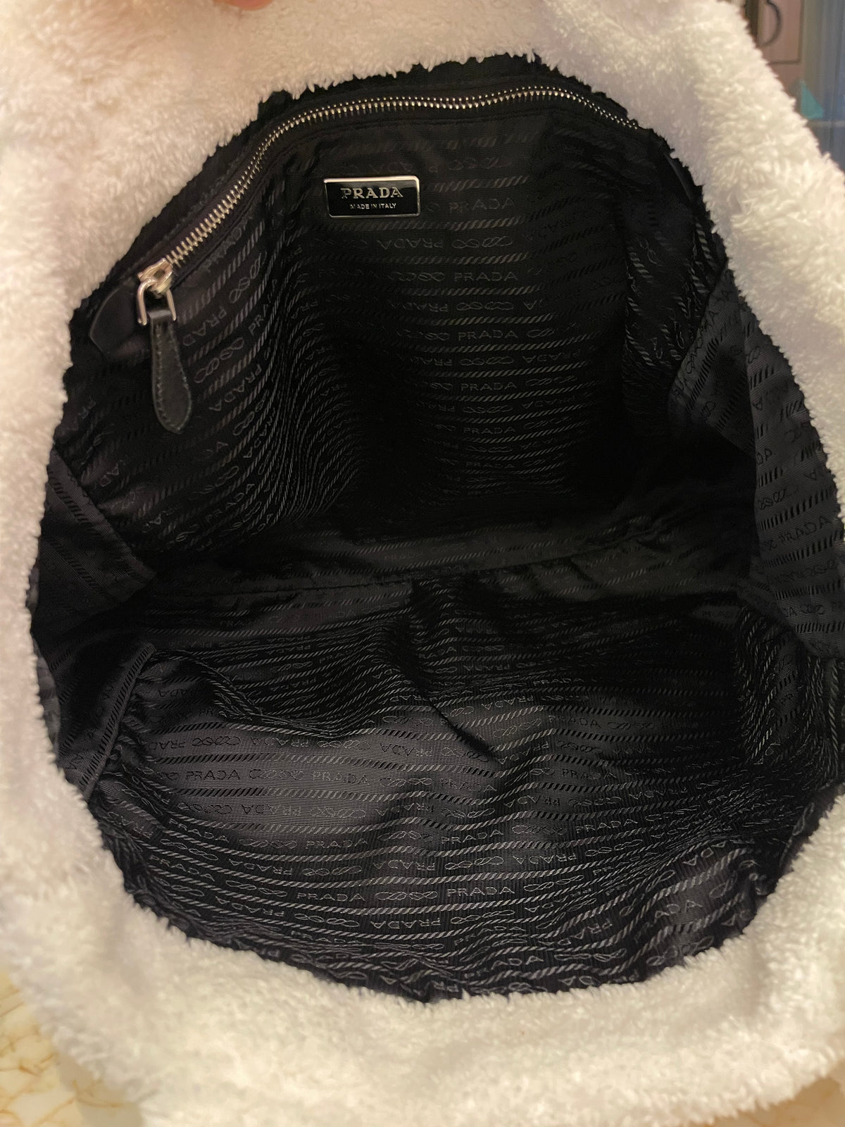 Prada Terry Cloth Logo Tote