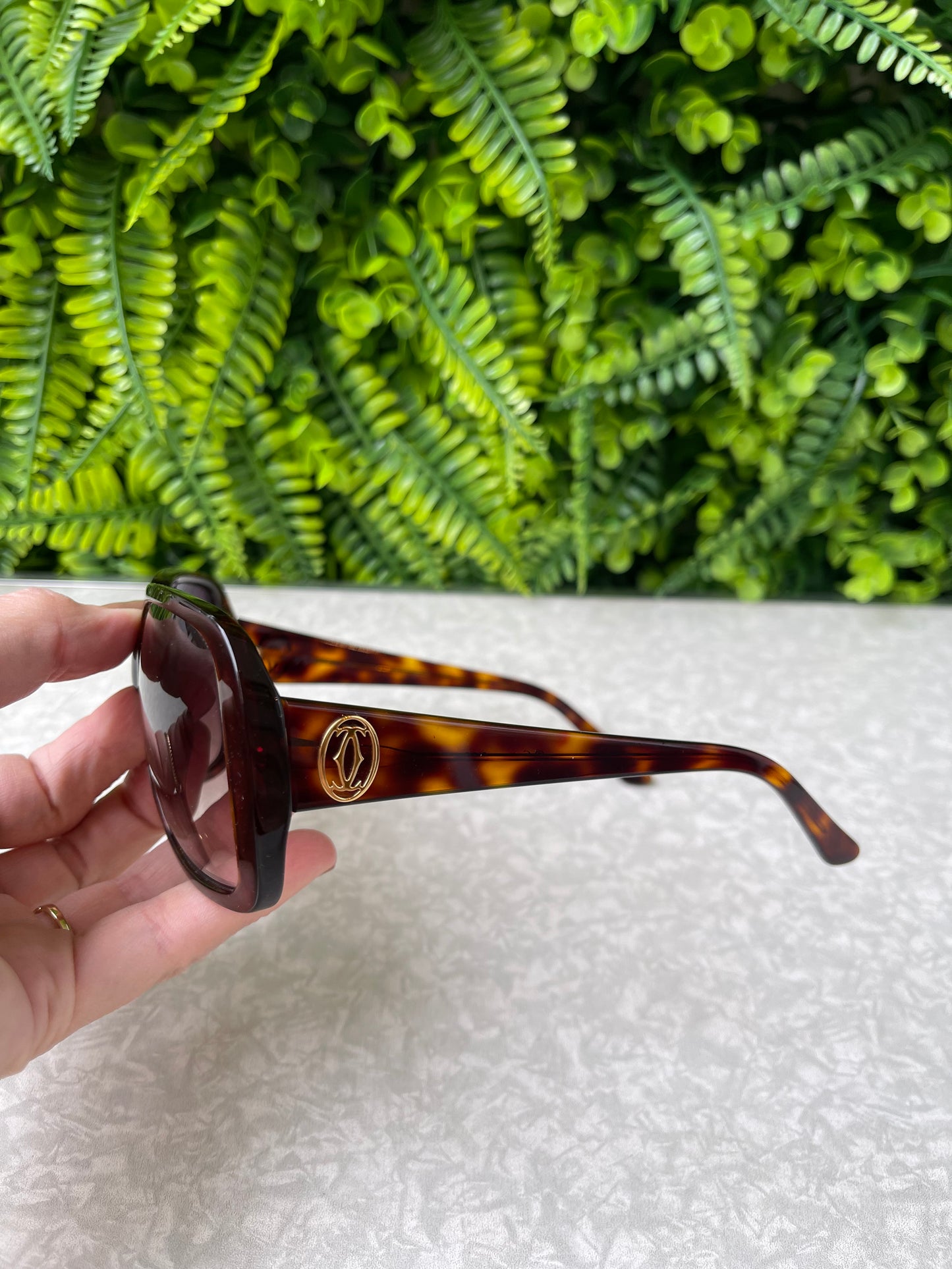 Óculos de Sol Cartier Acetato Marrom