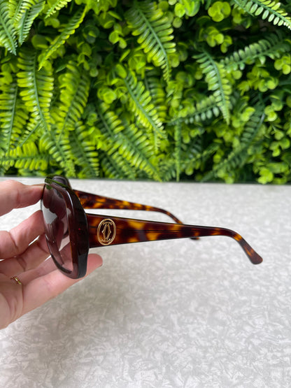 Óculos de Sol Cartier Acetato Marrom