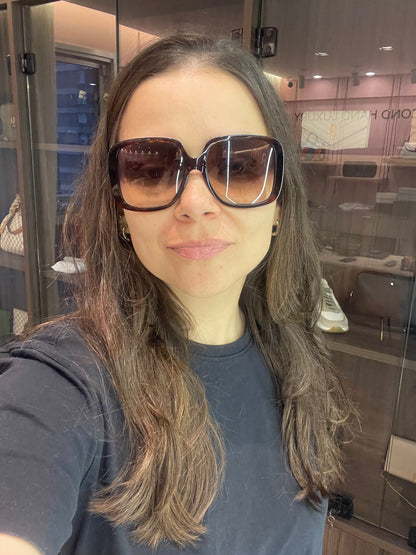 Óculos de Sol Cartier Acetato Marrom