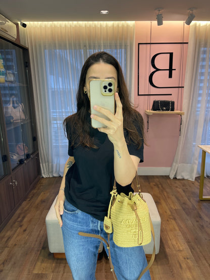 Prada Crochet Rafia Bucket