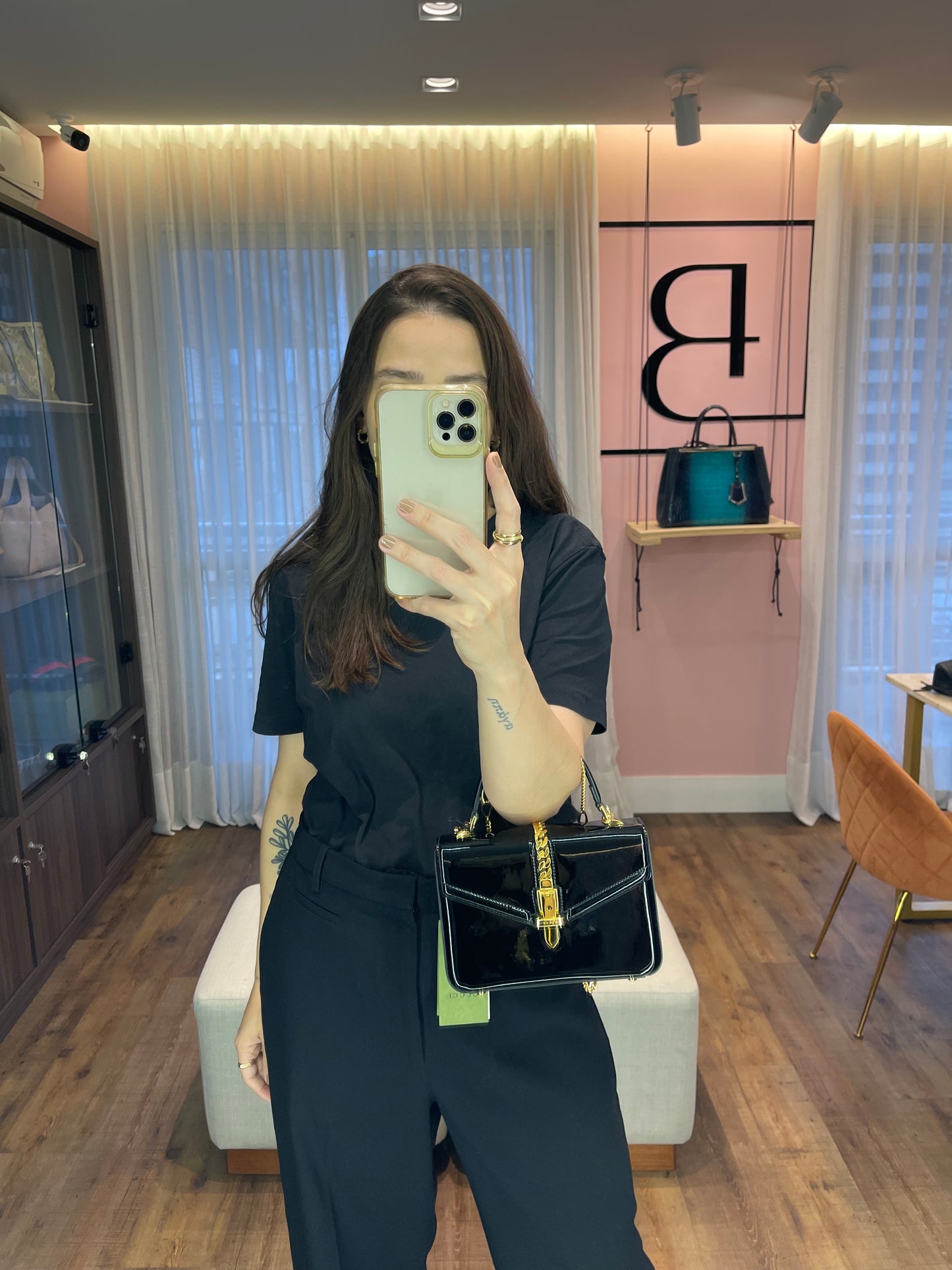 Gucci Sylvie 1969 Verniz Preta