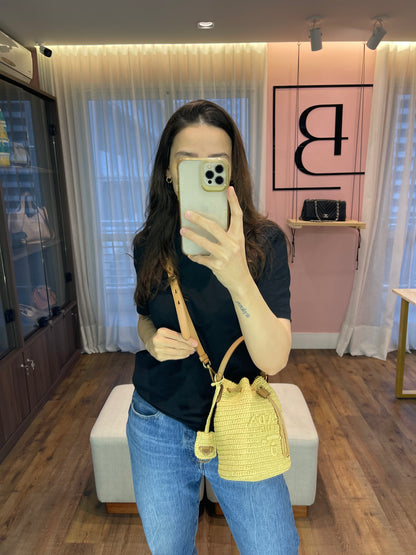 Prada Crochet Rafia Bucket