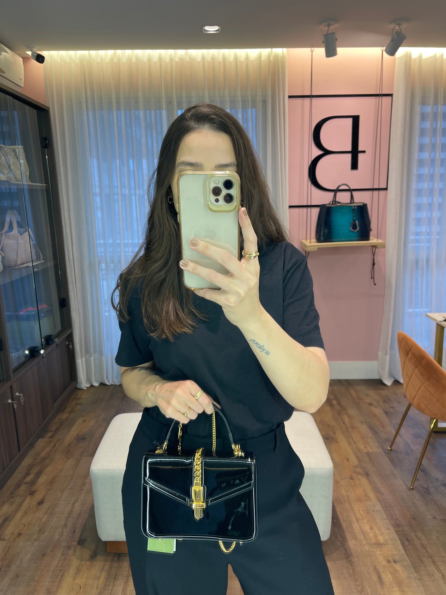 Gucci Sylvie 1969 Verniz Preta