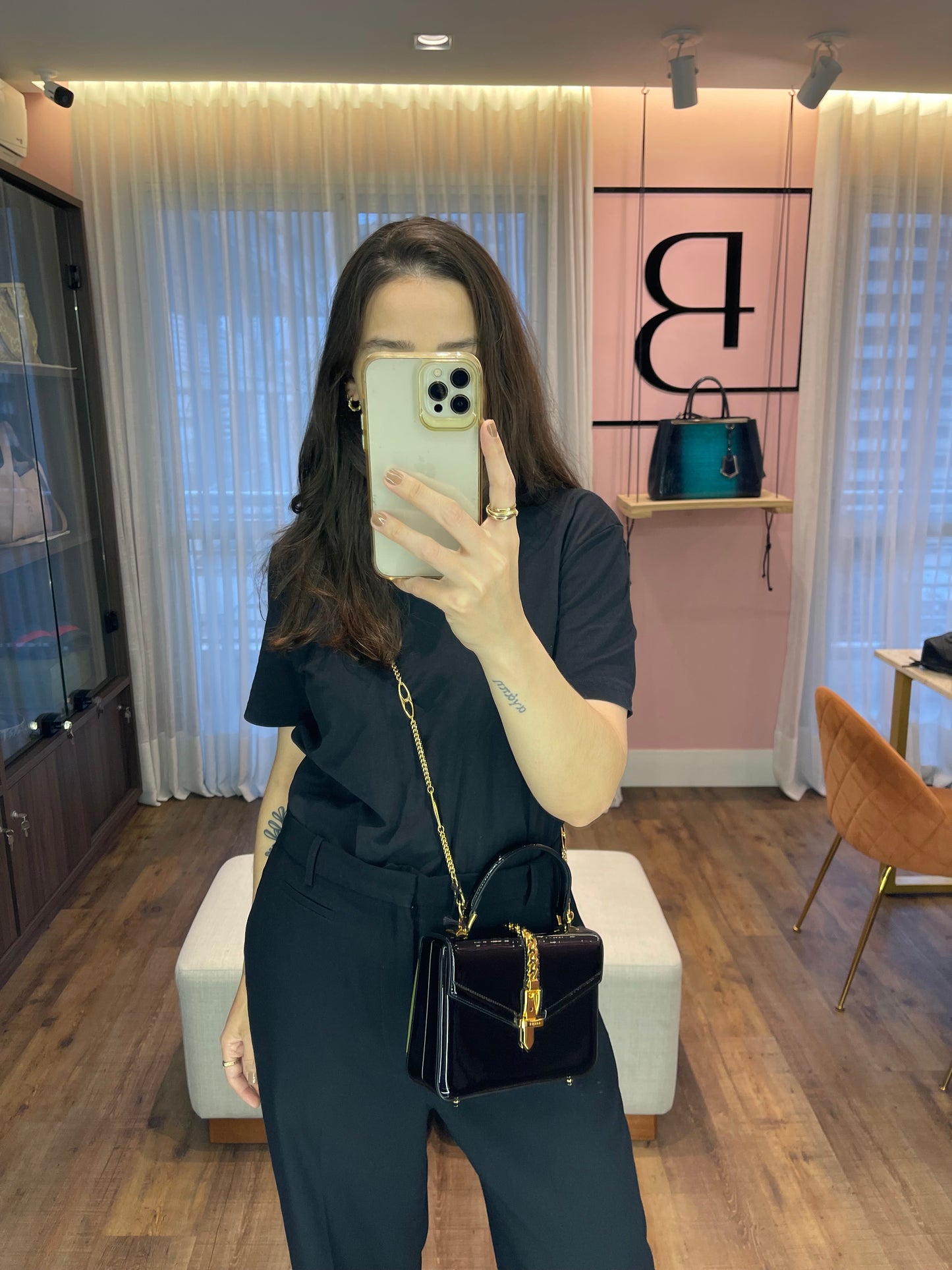 Gucci Sylvie 1969 Verniz Preta