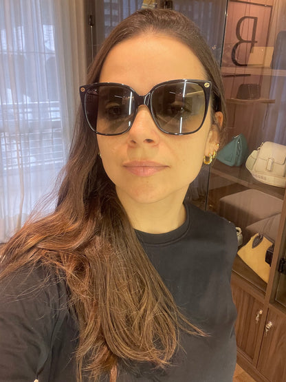 Óculos de Sol Gucci em Acetato Preto