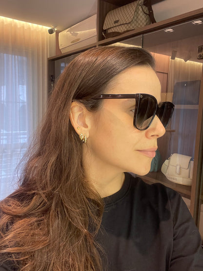 Óculos de Sol Gucci em Acetato Preto