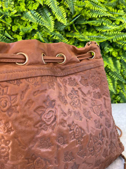Chanel Floral Embossed Leather Marrom
