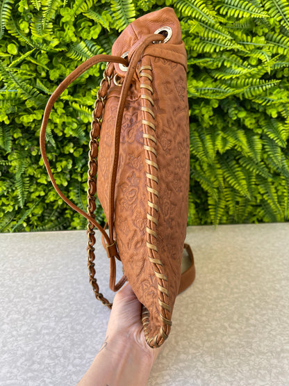 Chanel Floral Embossed Leather Marrom