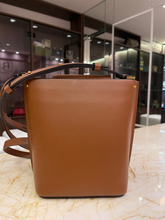 Valentino Garavani VLogo Mini em Couro Marrom