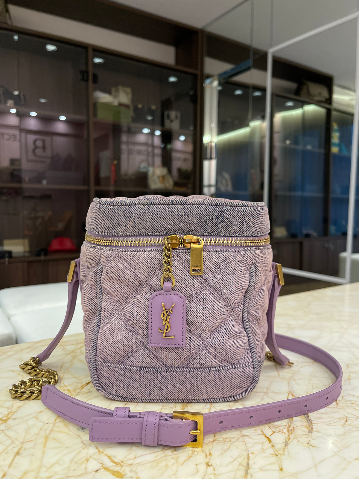 Saint Laurent Denim 80s Vanity Bag