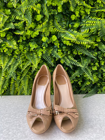 Sapato Christian Dior Cannage Bow Bege