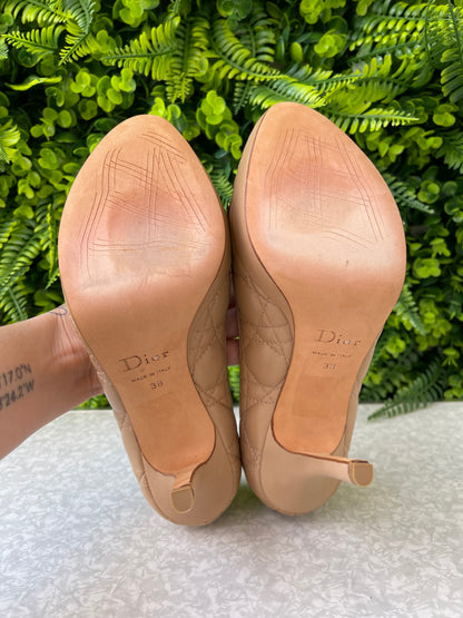 Sapato Christian Dior Cannage Bow Bege