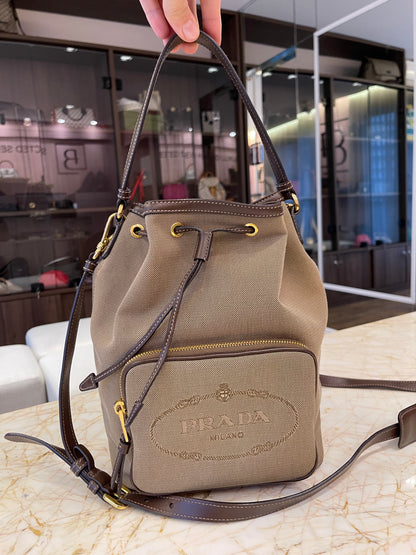 Prada Duet Logo Bucket Jacquard