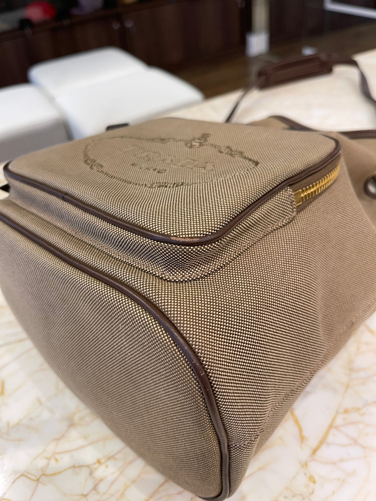Prada Duet Logo Bucket Jacquard
