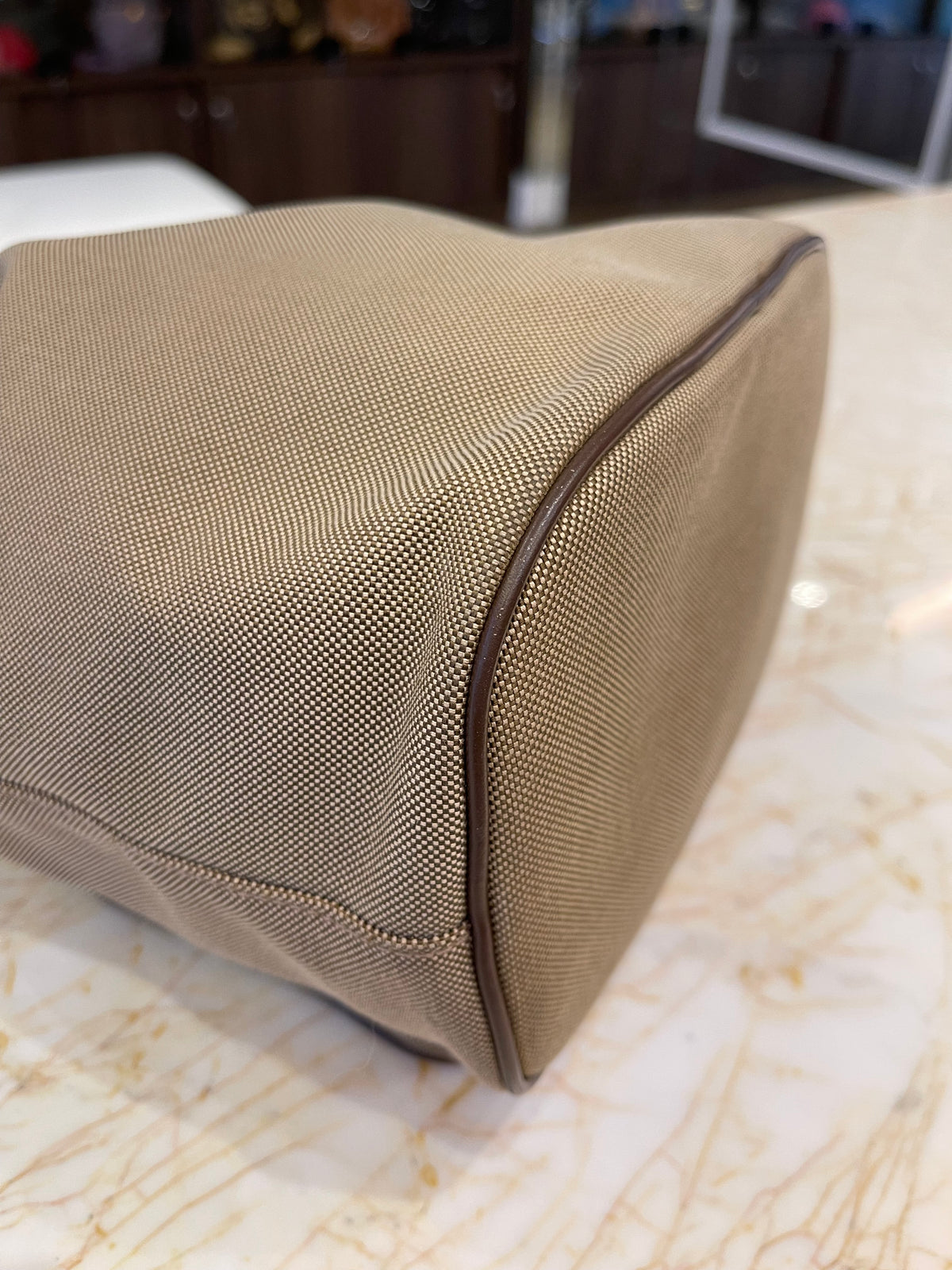 Prada Duet Logo Bucket Jacquard