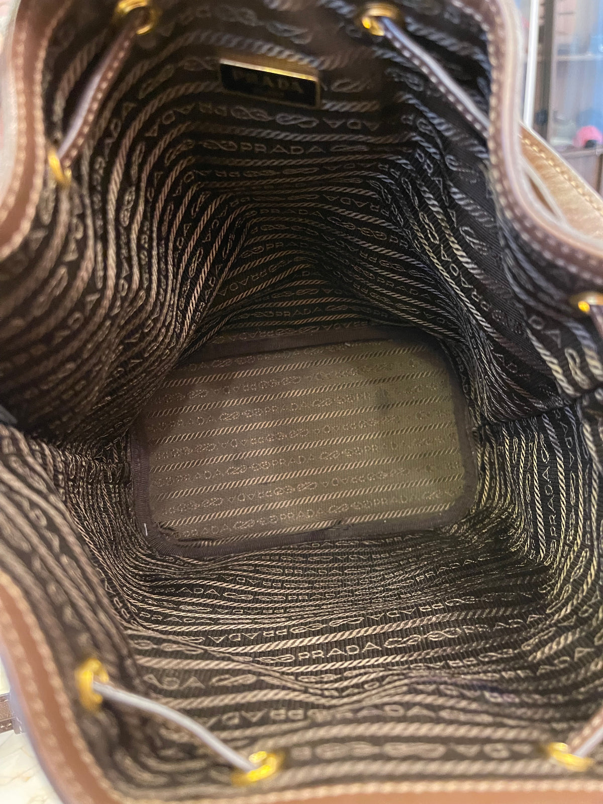 Prada Duet Logo Bucket Jacquard