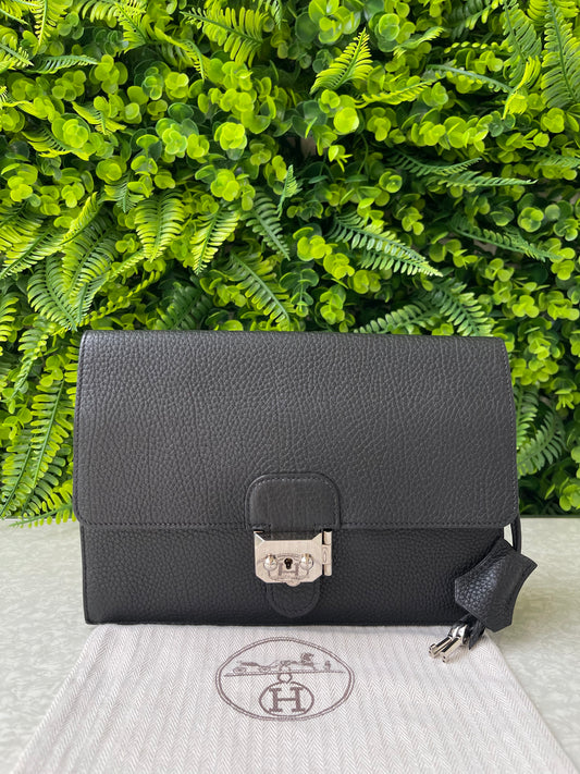 Clutch Hermes Leather Preto