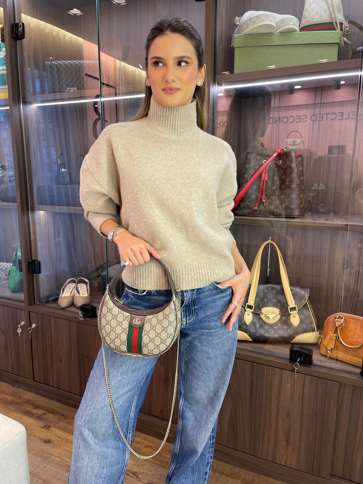 Gucci Ophidia Half Moon Monograma
