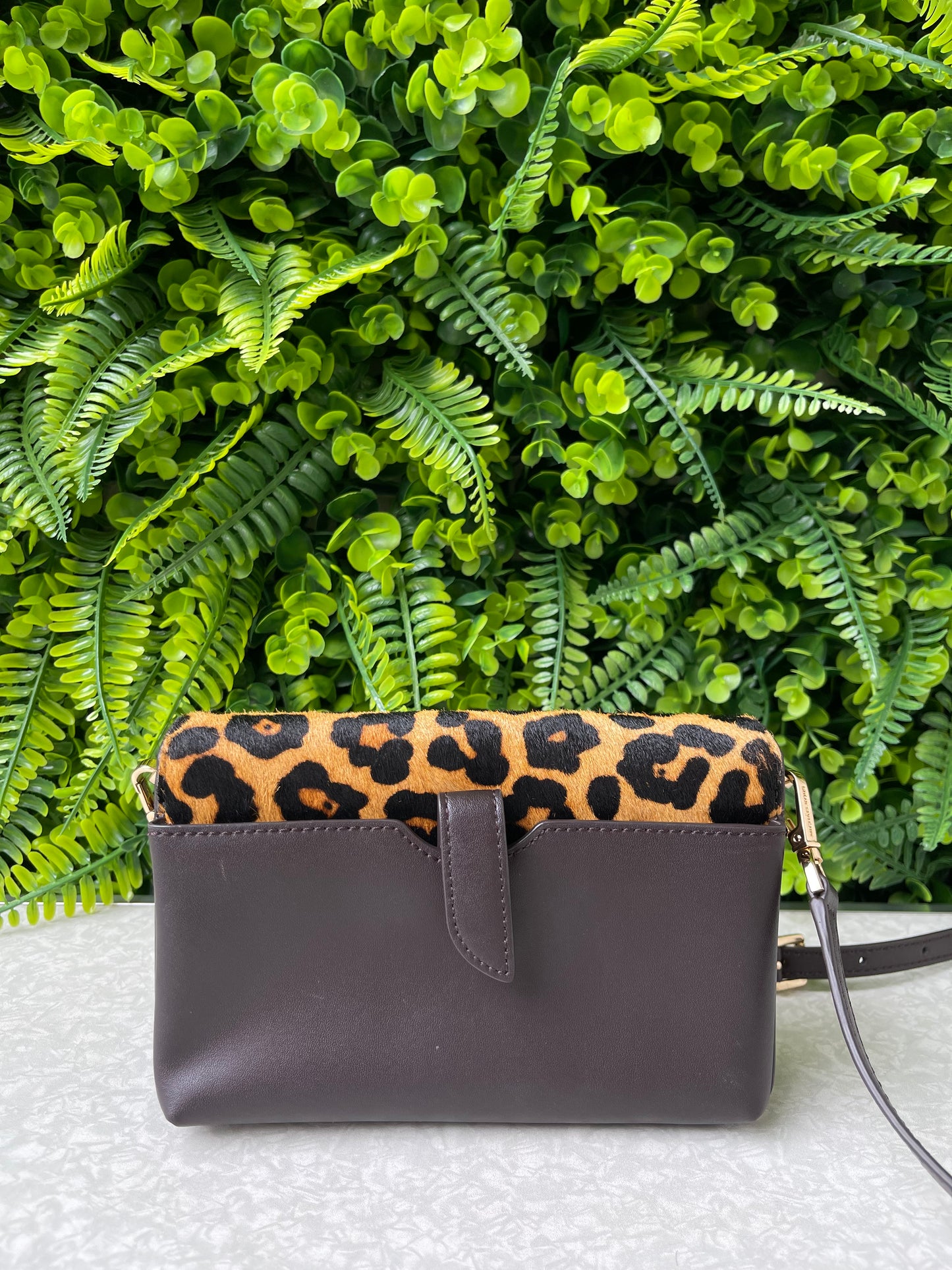 Michael Kors Leather Crossbody Animal Print