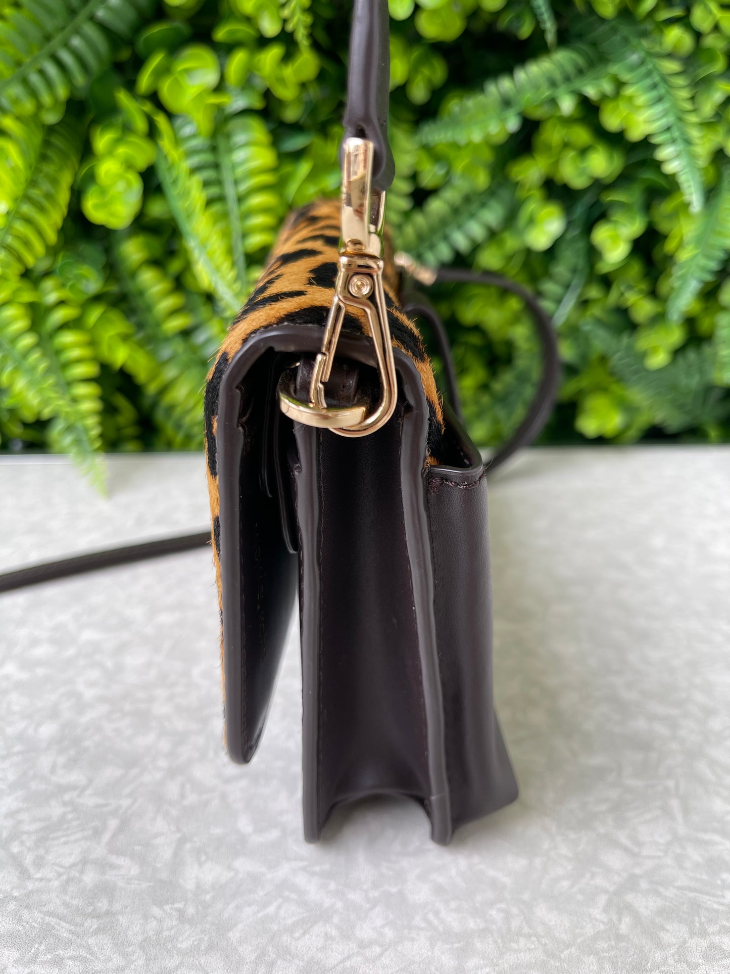 Michael Kors Leather Crossbody Animal Print