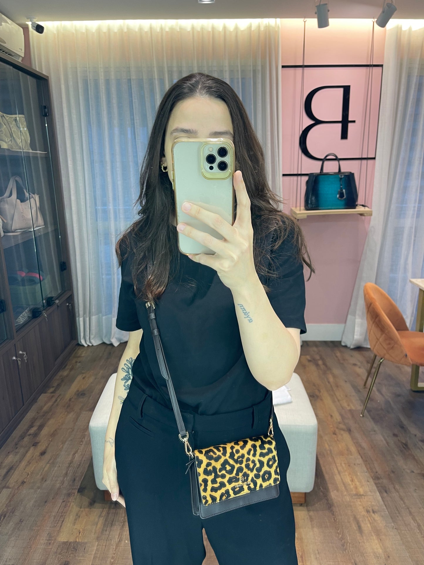 Michael Kors Leather Crossbody Animal Print