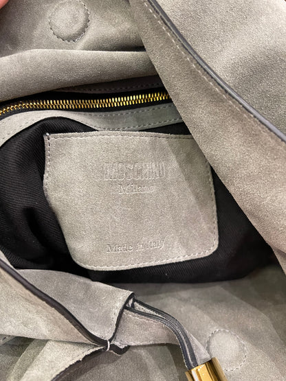 Moschino Handle Me em Camurça Cinza
