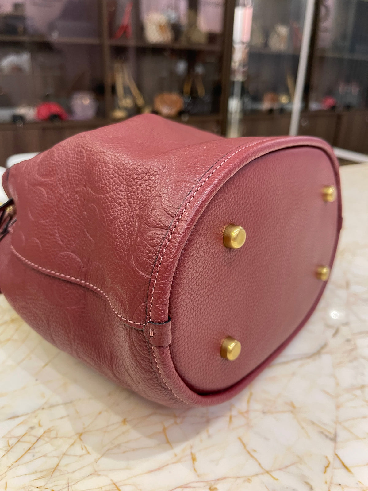 Coach Field Bucket Bag Vinho