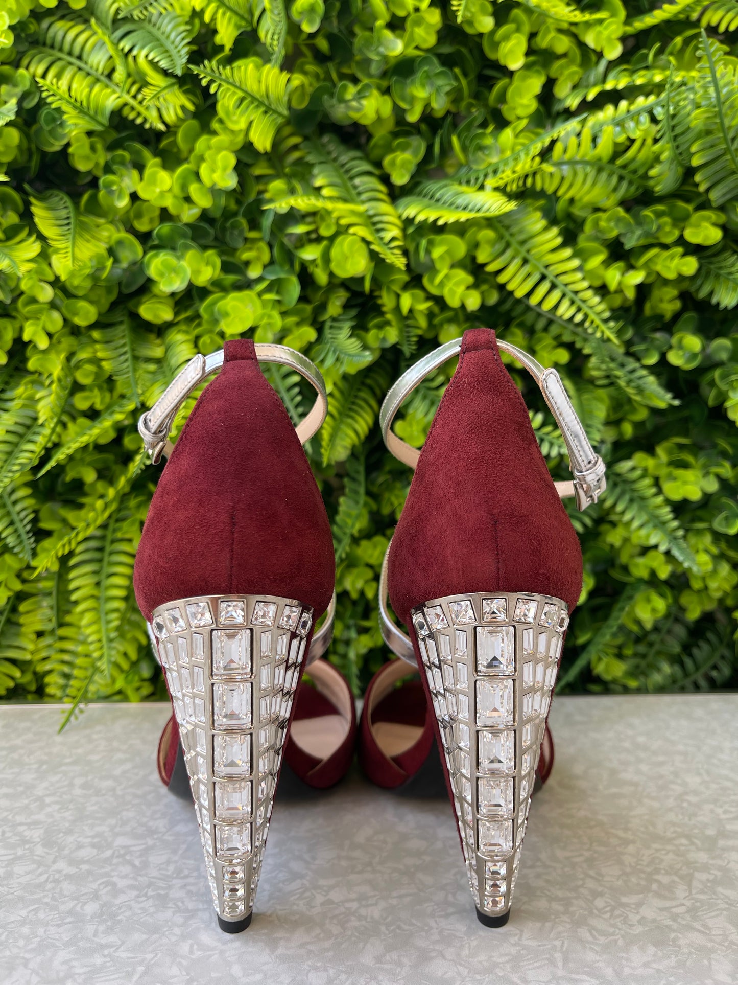 Sandália Prada Suede Vinho