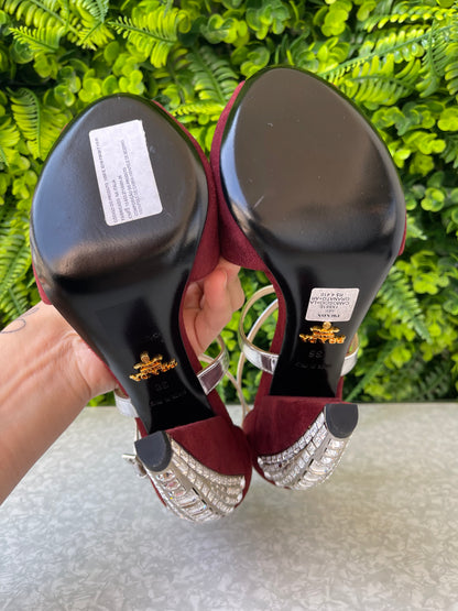 Sandália Prada Suede Vinho