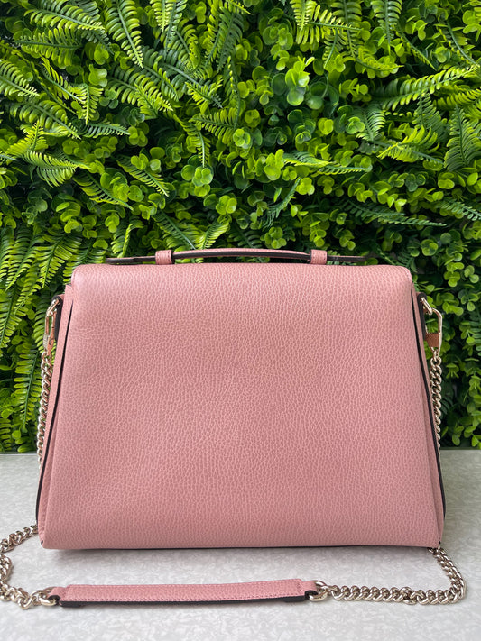 Gucci Interlocking G em Couro Rosa