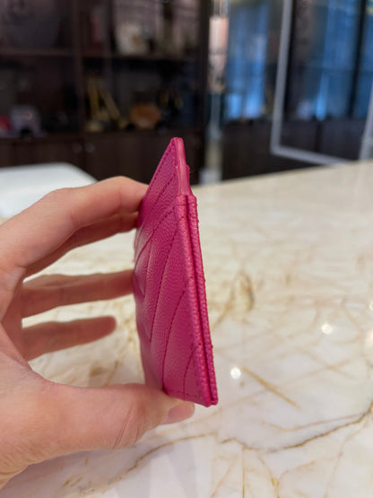 Porta Cartão YSL Cassandre Couro Calfskin Rosa