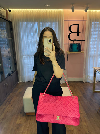 Chanel XXL Travel Classic Single Flap Rosa