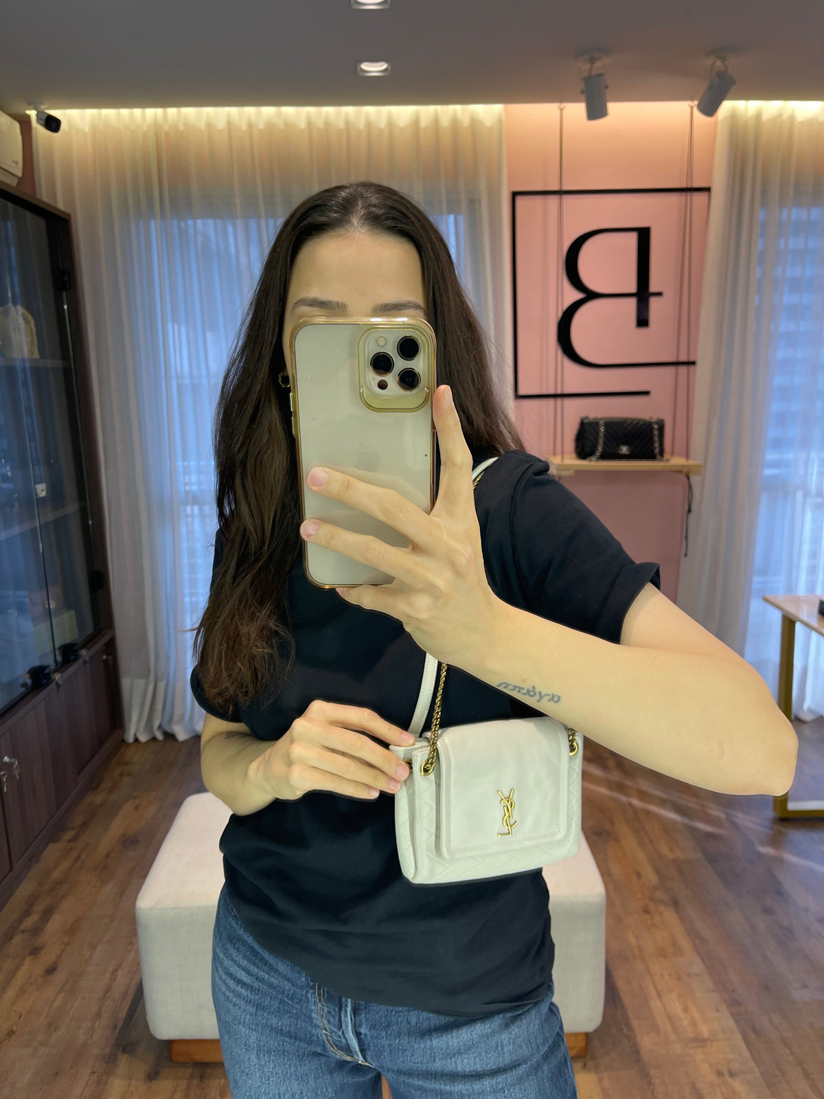 Saint Laurent Mini Nolita Off White