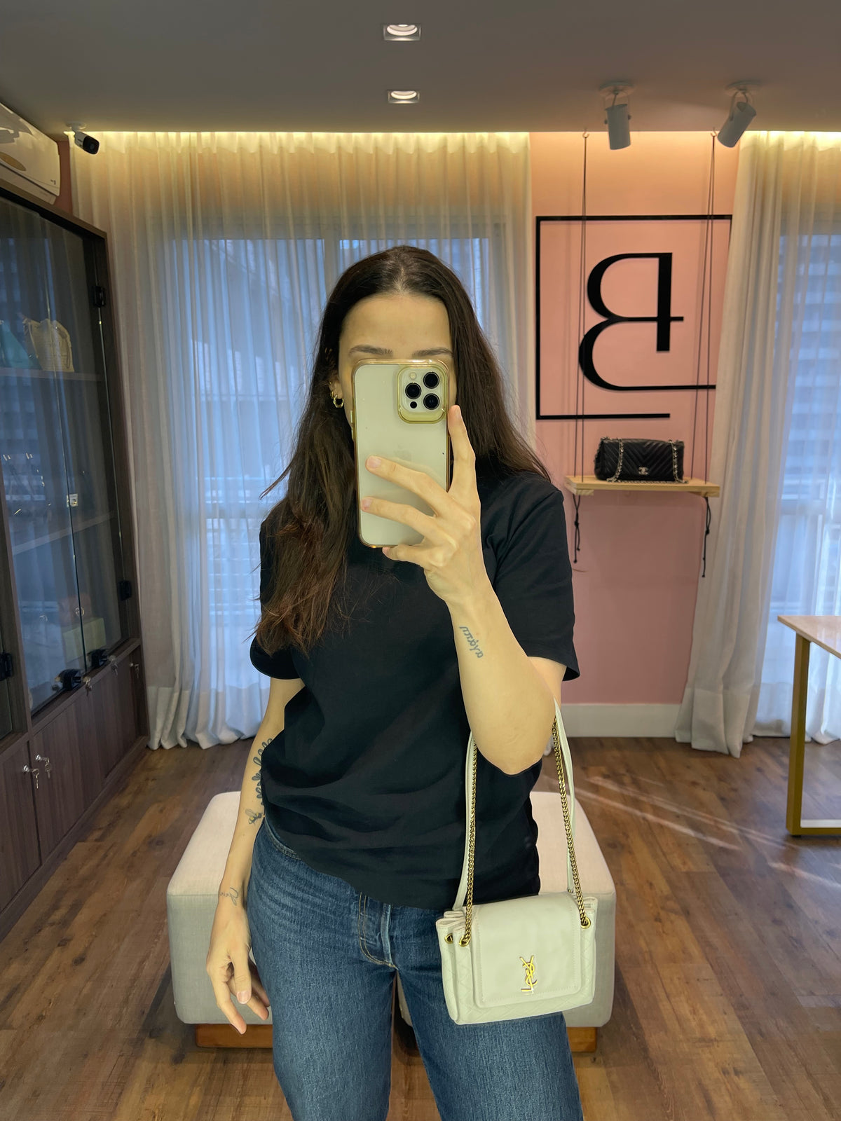 Saint Laurent Mini Nolita Off White