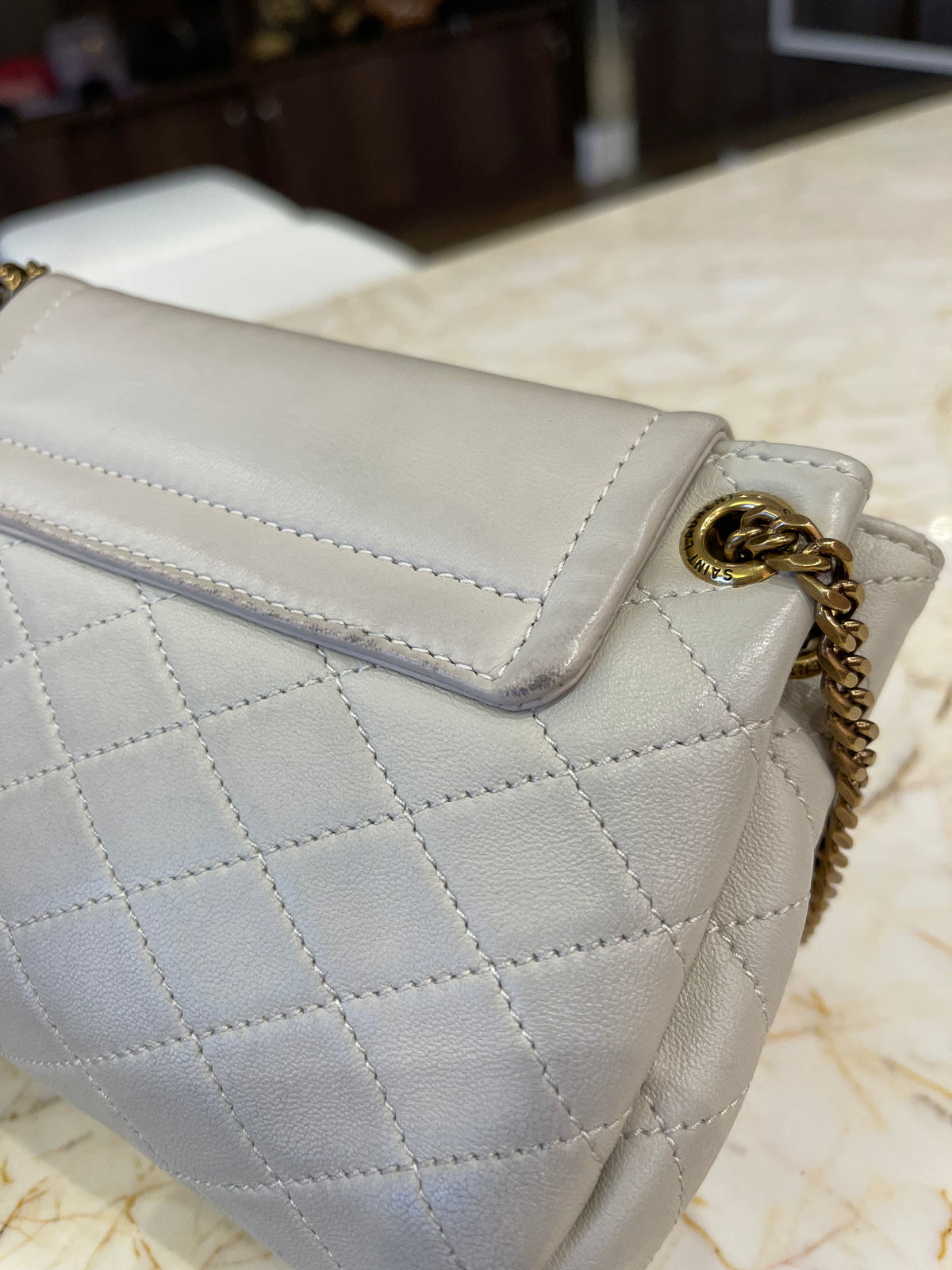 Saint Laurent Mini Nolita Off White
