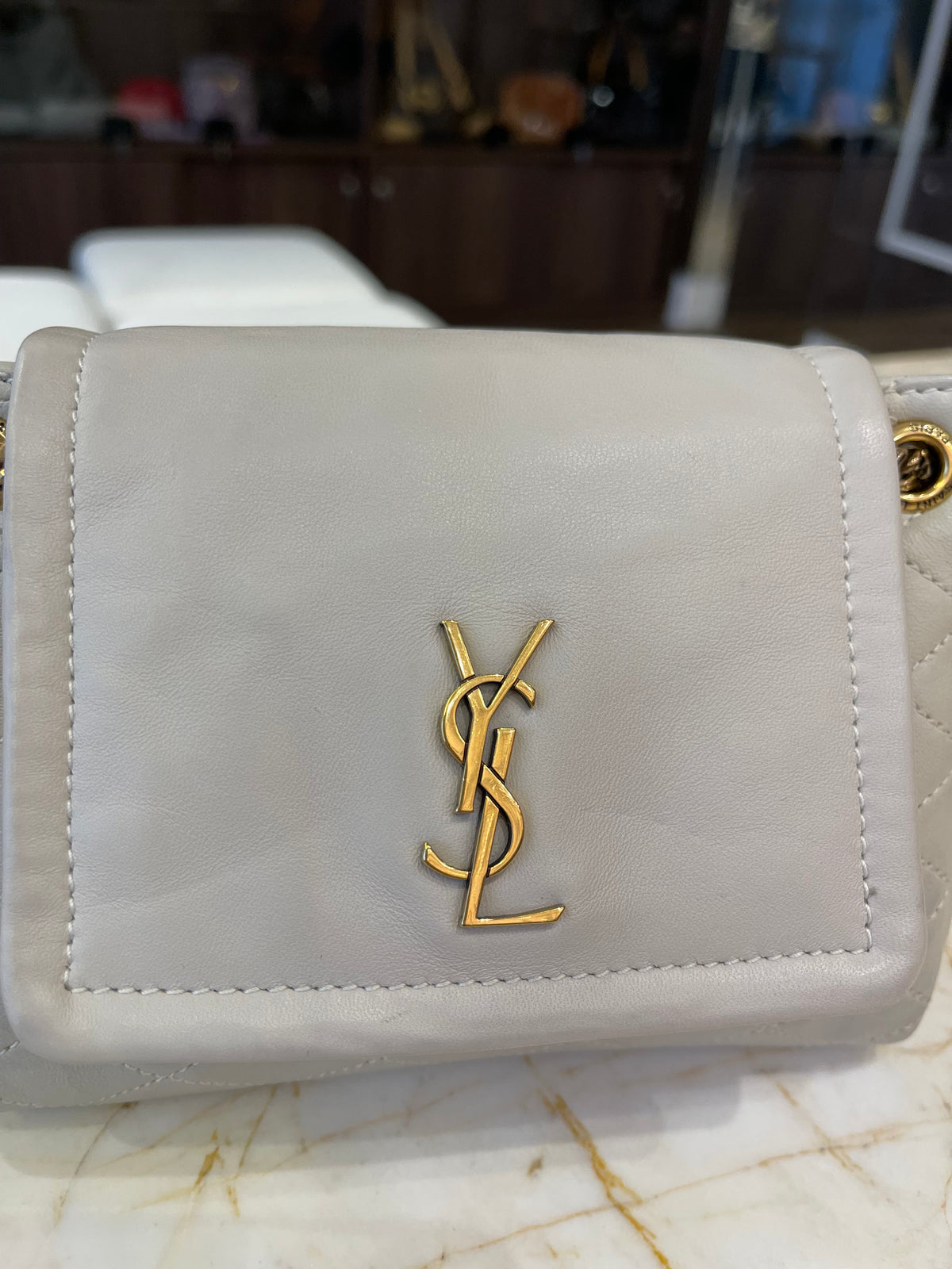 Saint Laurent Mini Nolita Off White