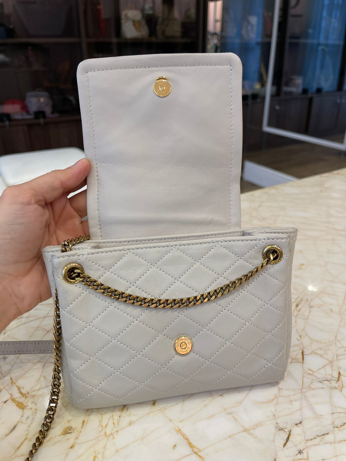 Saint Laurent Mini Nolita Off White