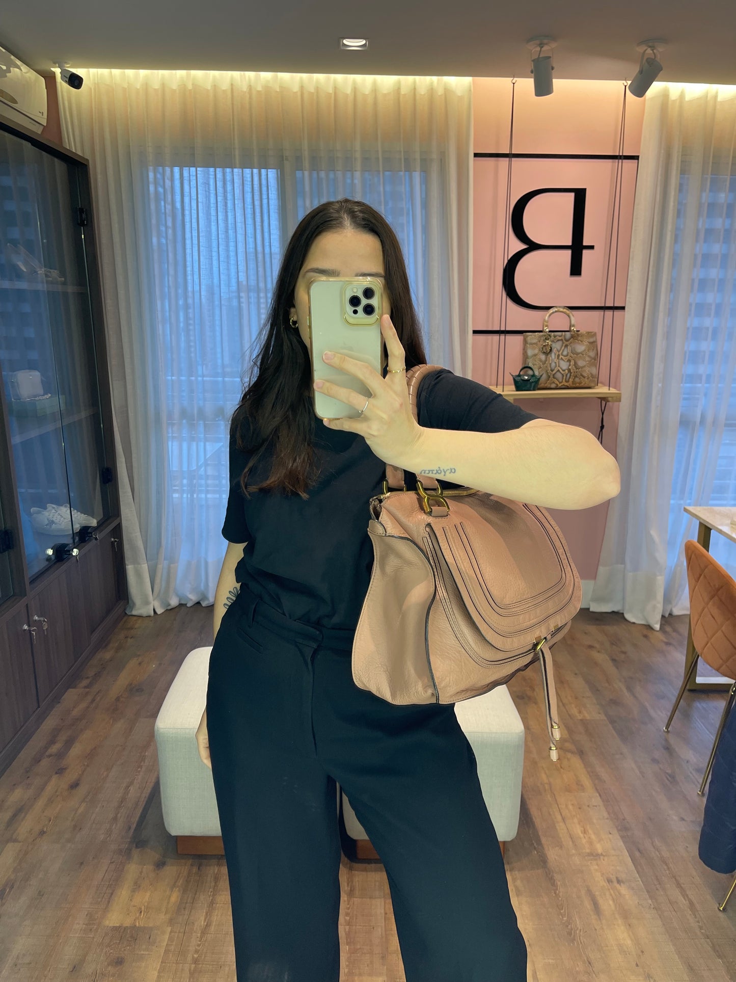 Chloé Leather Marcie Rosa