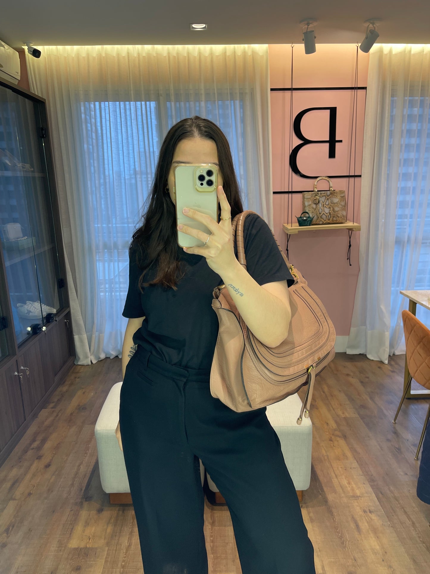 Chloé Leather Marcie Rosa