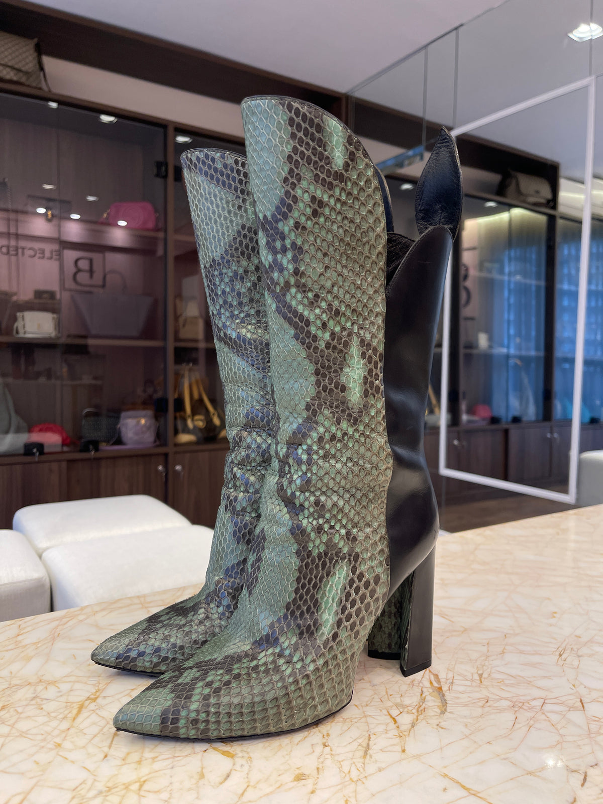 Bota Louis Vuitton Poker Face Python