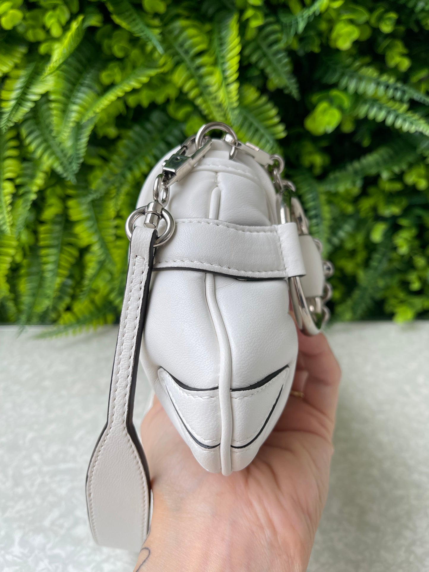 Gucci Horsebit Chain Leather Small Branca