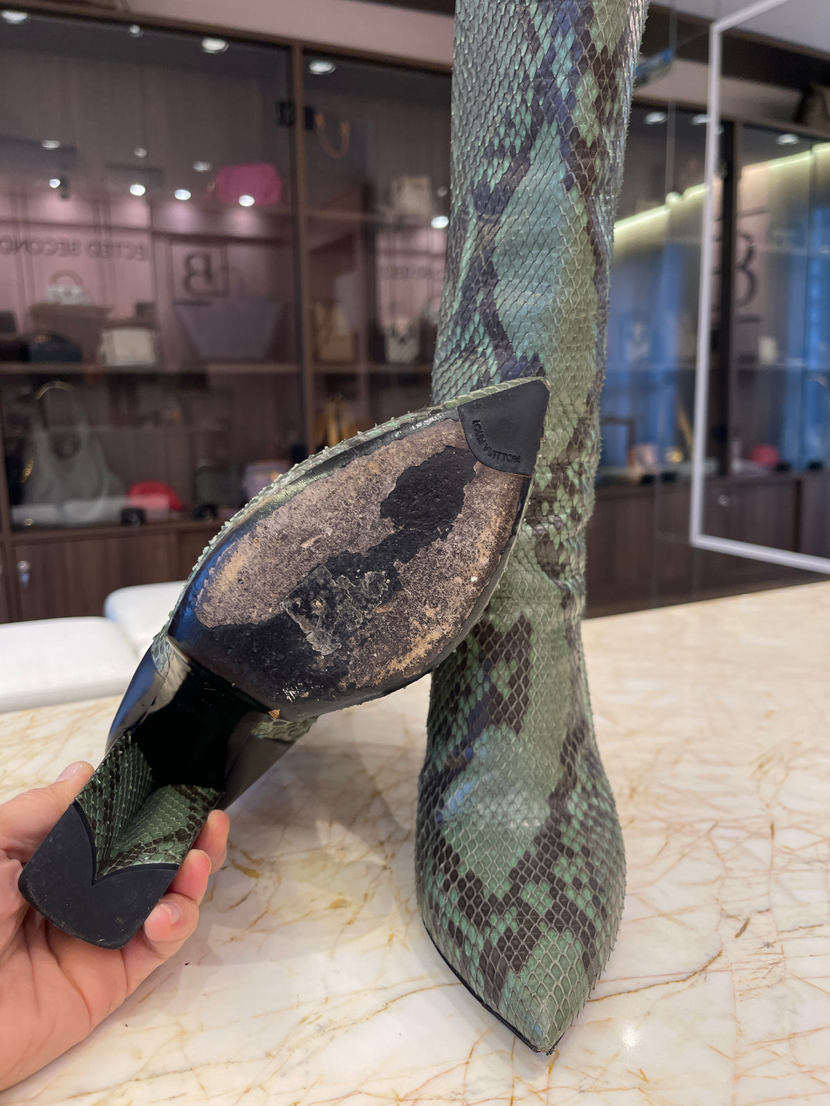 Bota Louis Vuitton Poker Face Python