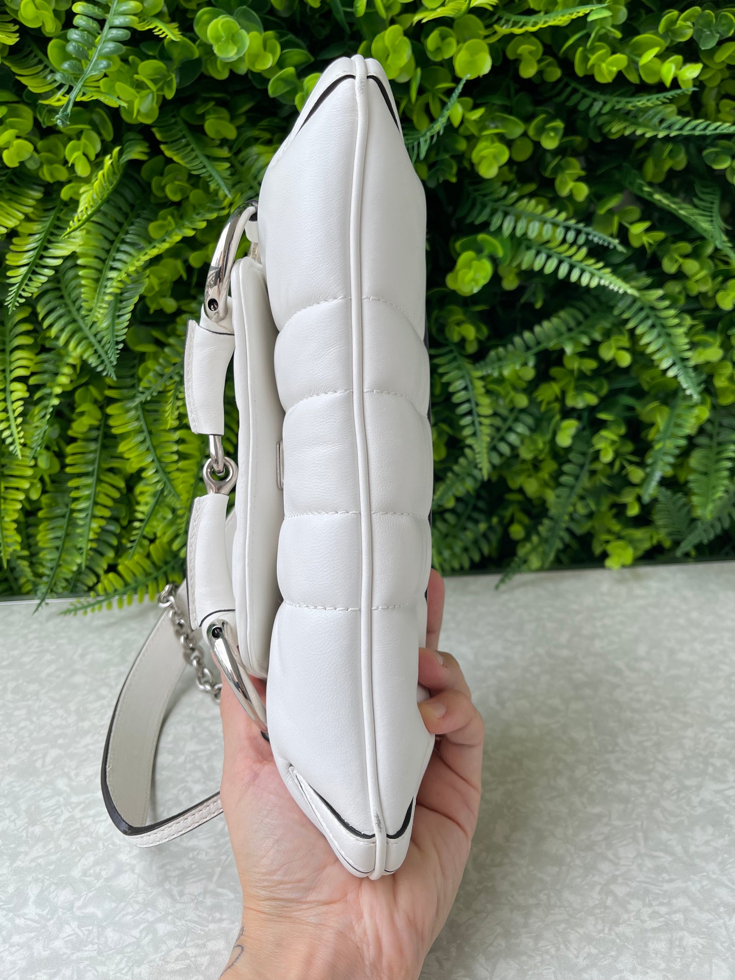 Gucci Horsebit Chain Leather Small Branca