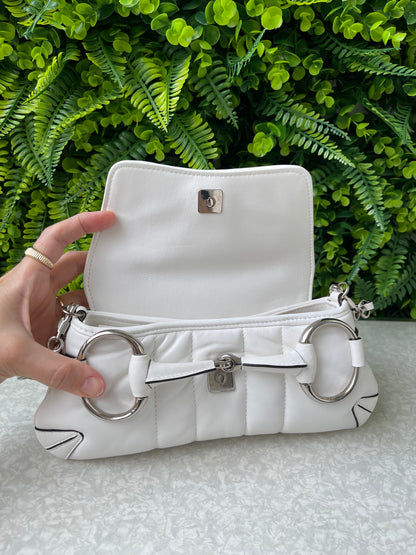 Gucci Horsebit Chain Leather Small Branca