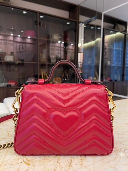 Gucci Marmont Mini Top Handle Vermelha