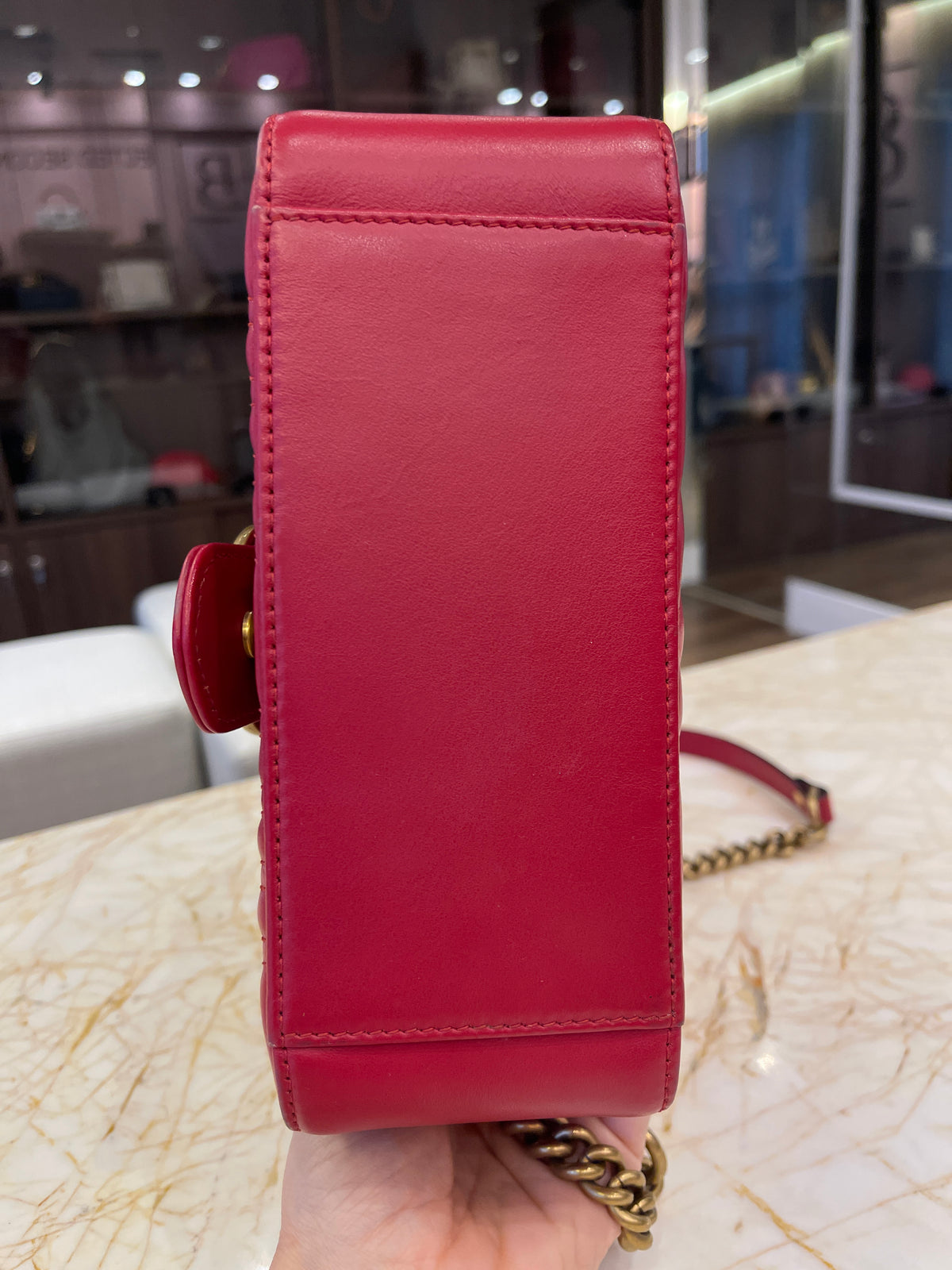 Gucci Marmont Mini Top Handle Vermelha