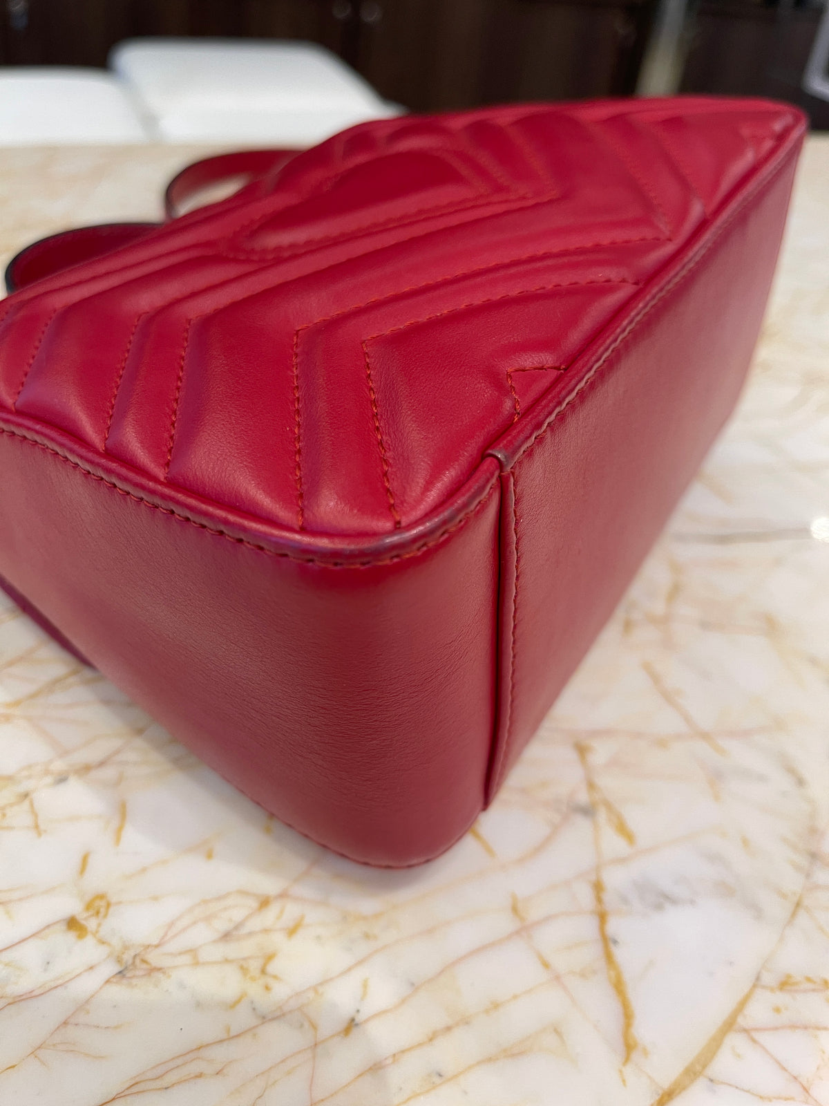 Gucci Marmont Mini Top Handle Vermelha