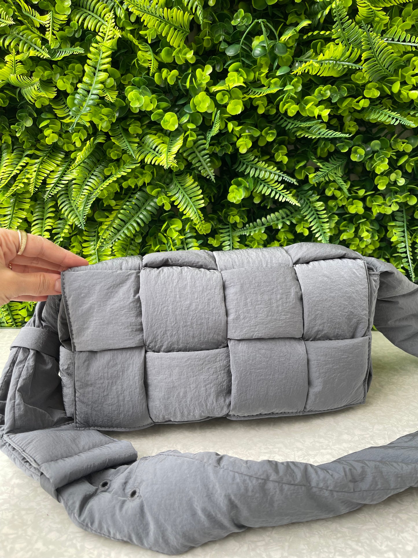 Bottega Veneta Padded Tech Cassette Cinza