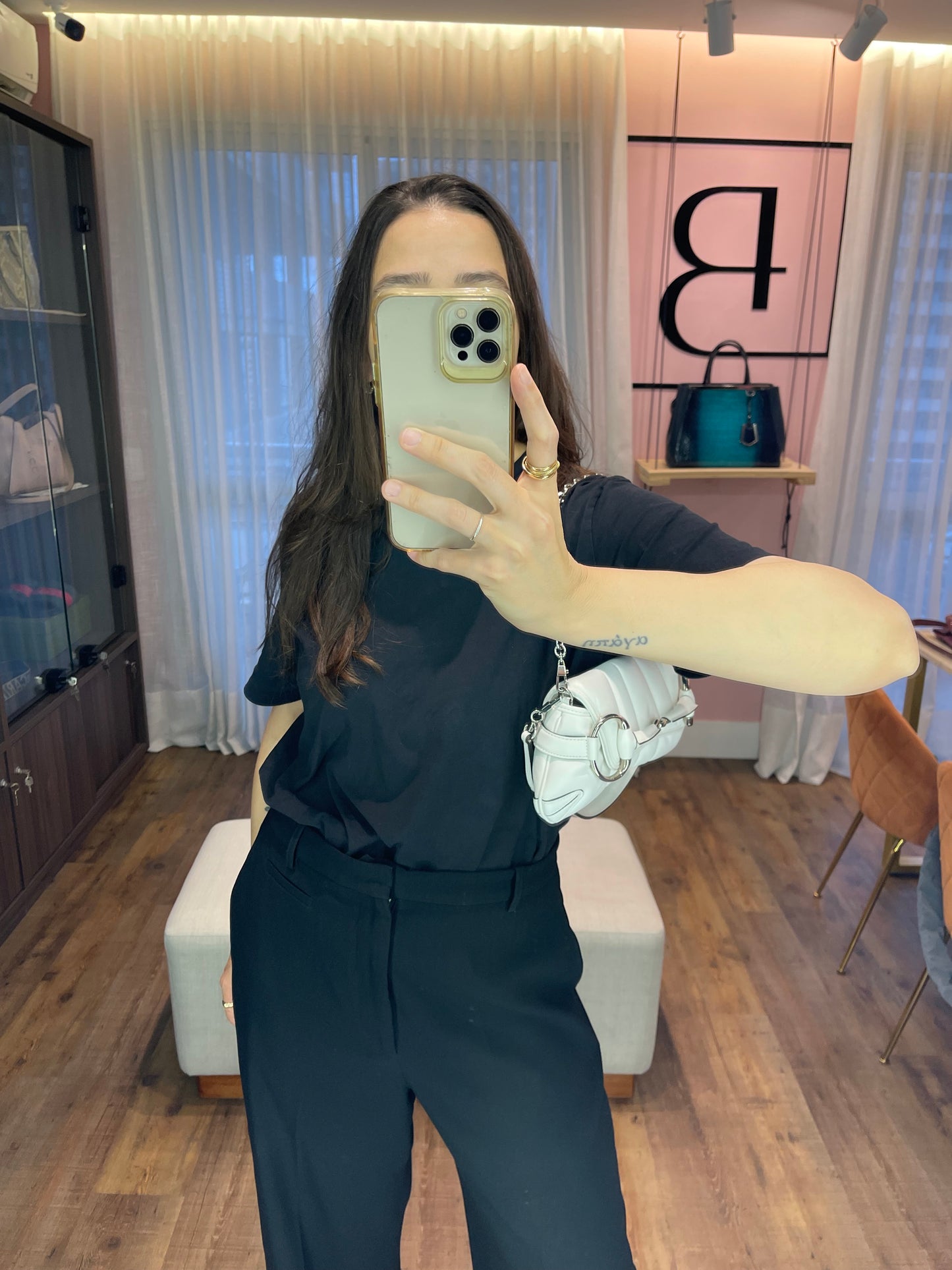 Gucci Horsebit Chain Leather Small Branca